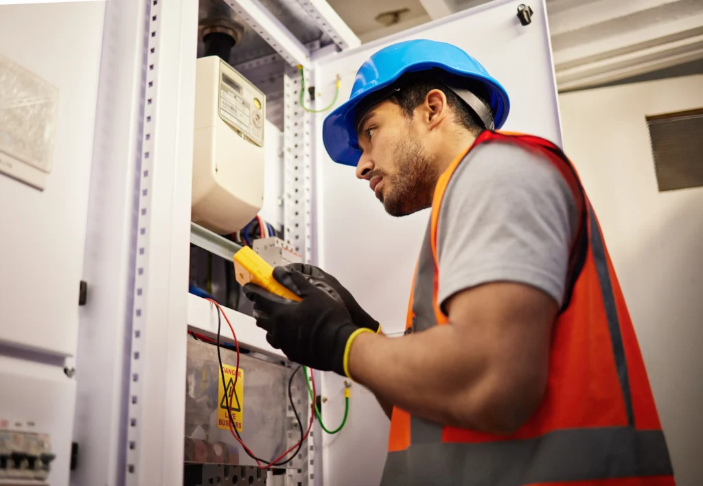 electrician engineering and inspection with man