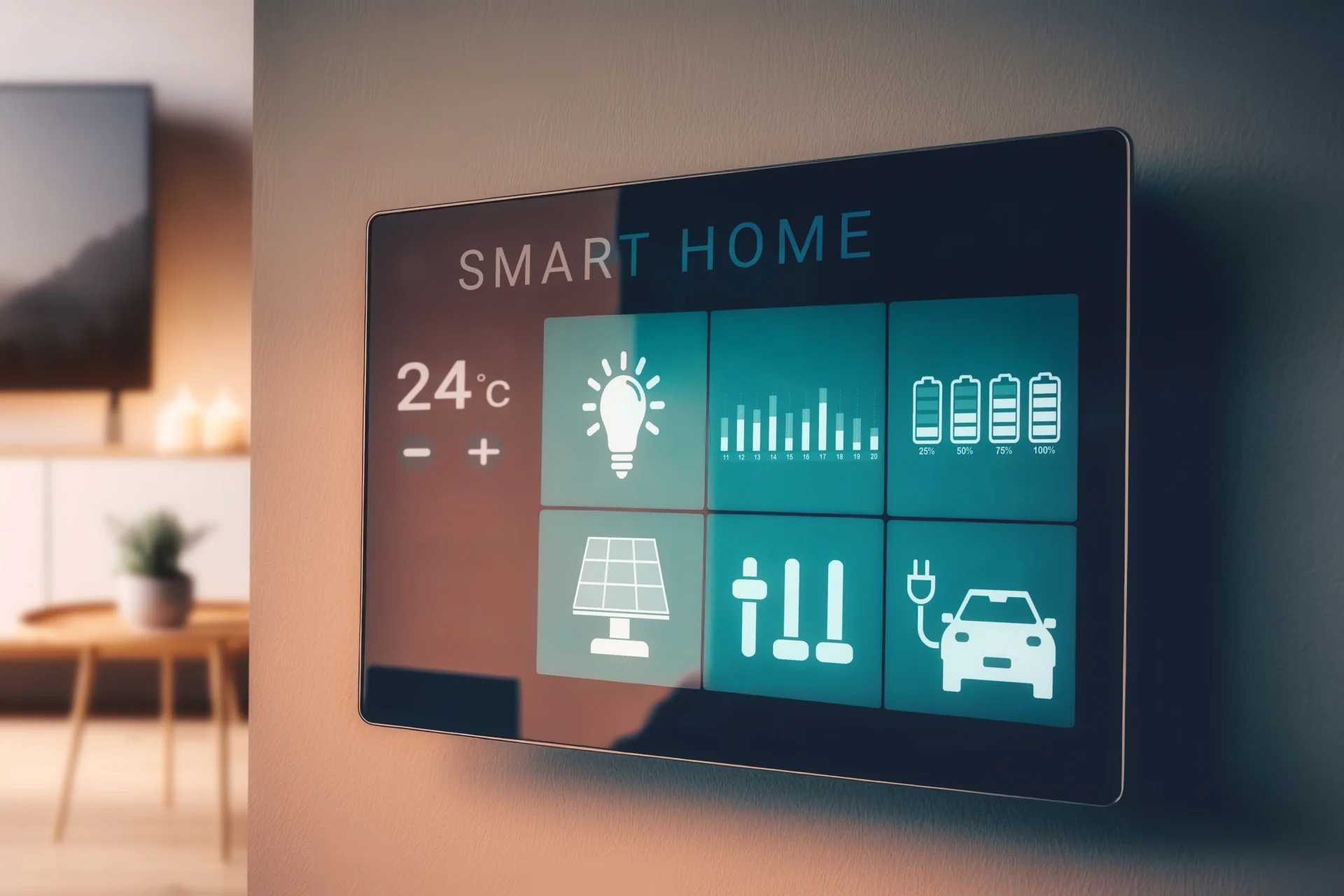 smart-screen-with-smart-home-with-modern-living-room - Energy Management System